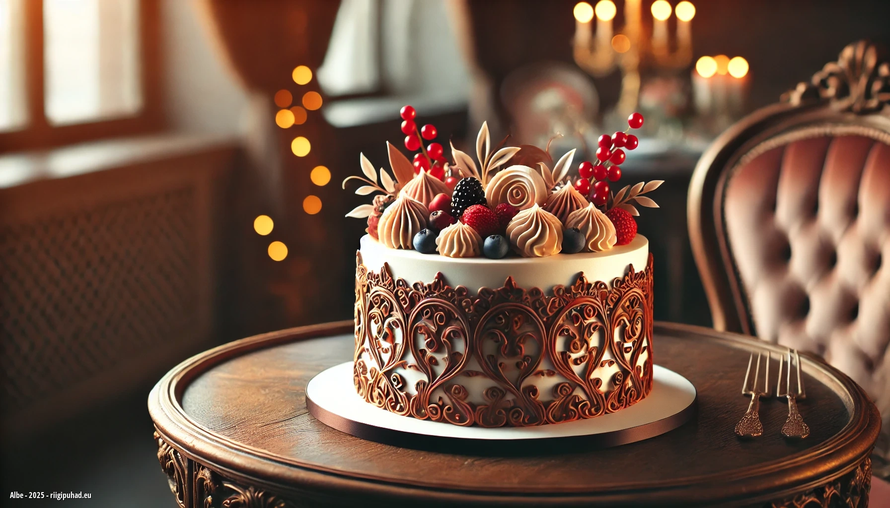 Albe nimepäevapidu maitsva tordiga