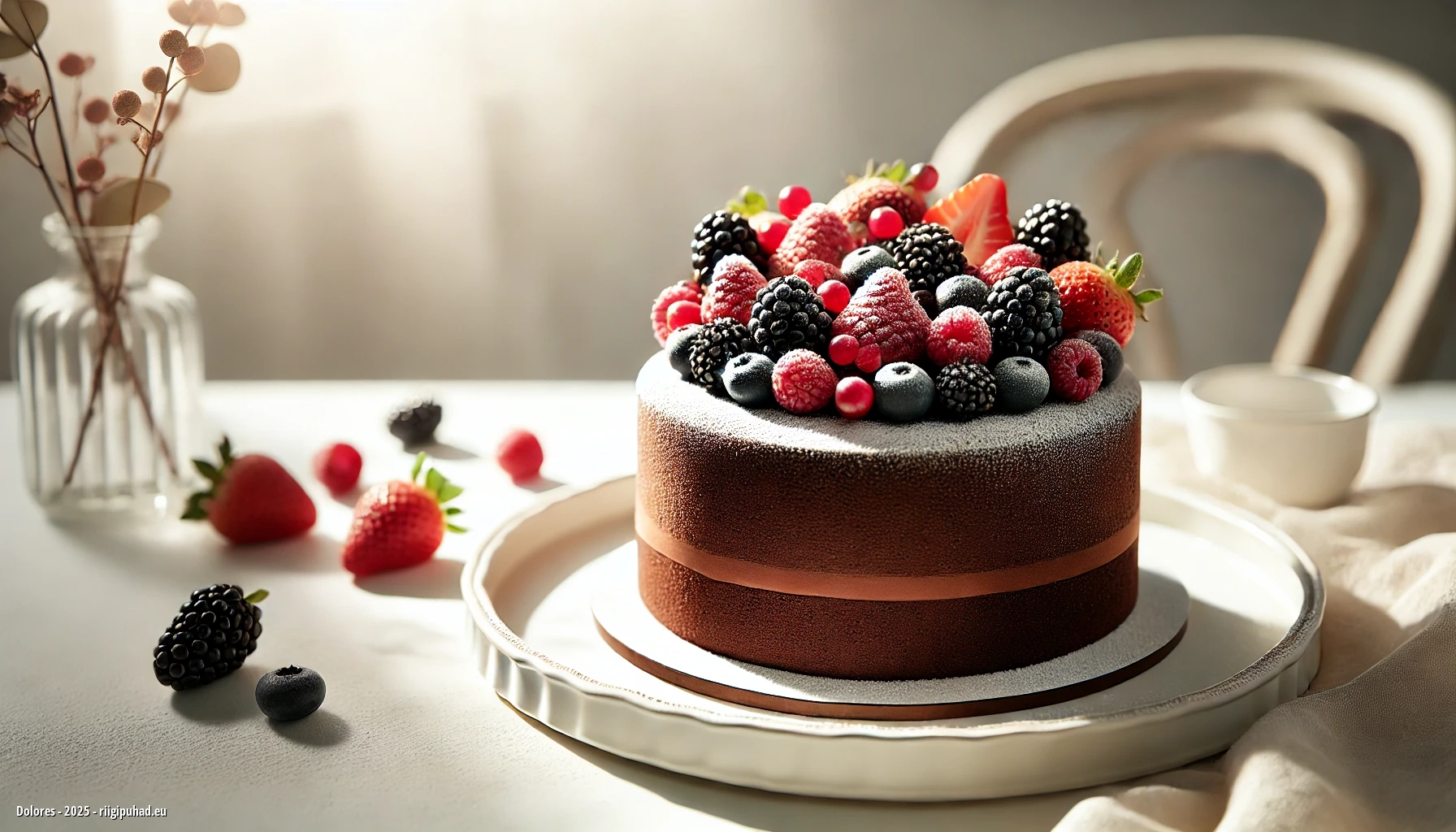 Dolorese nimepäeva tähistamine tordiga kaetud laua taga