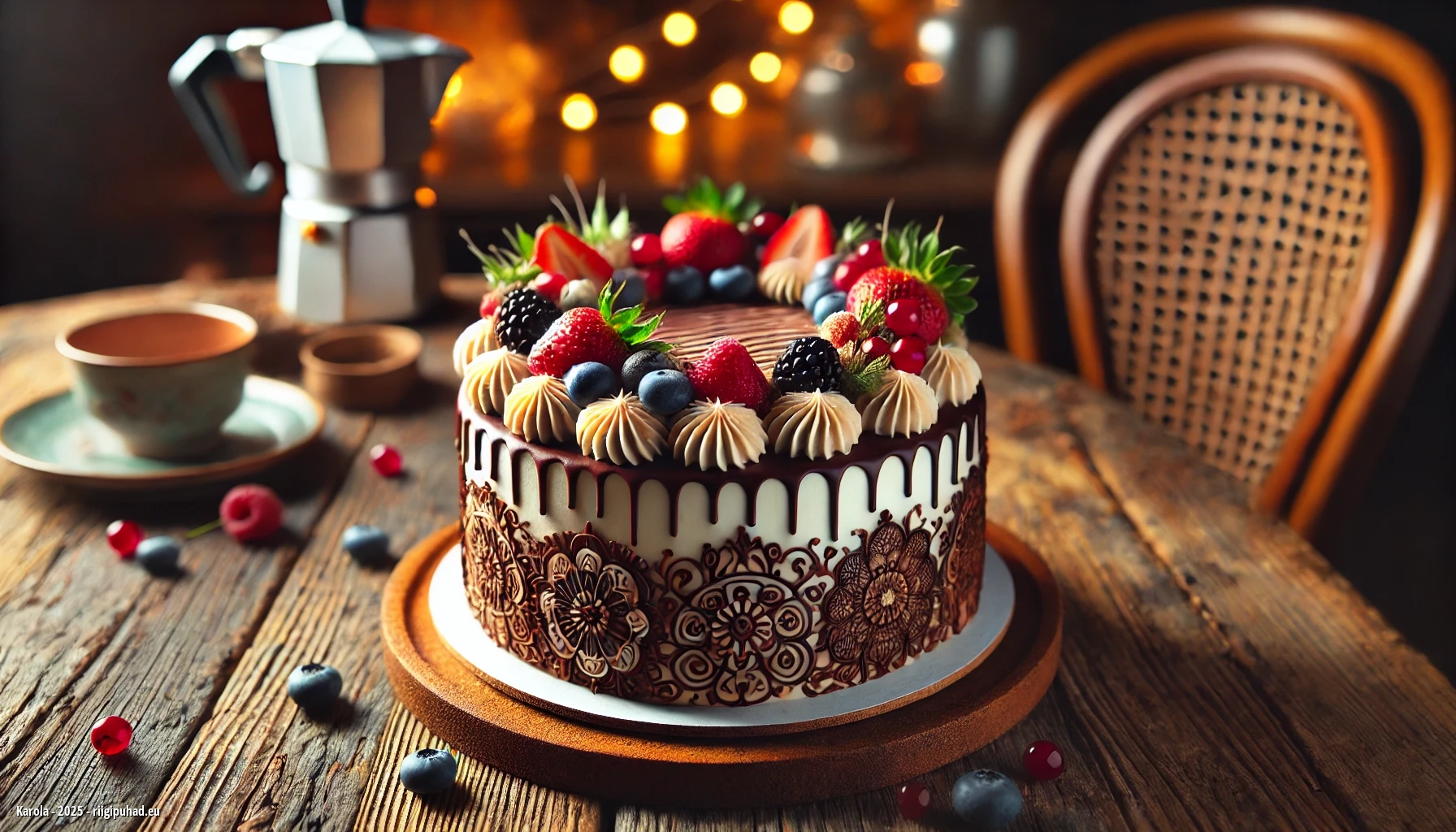 Karola nimepäev - koogiga kaetud nimepäevalaud