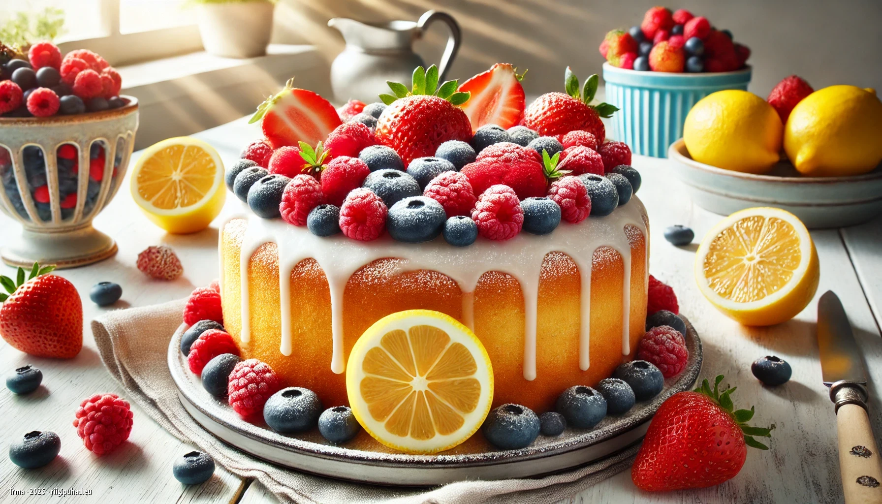 Irma nimepäeva tähistamine tordiga kaetud laua taga