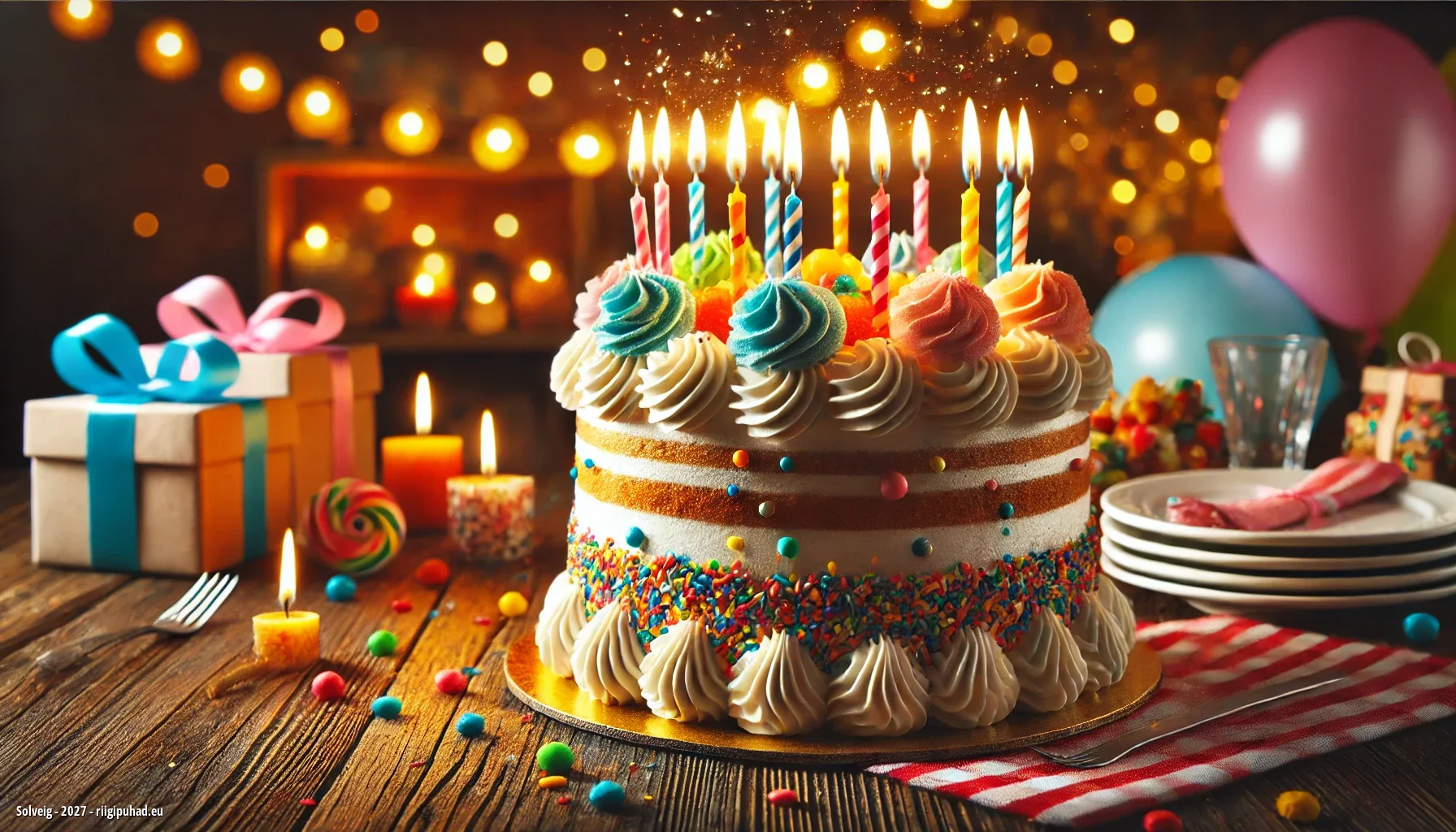 Solveigi nimepäeva tähistamine maitsva tordiga