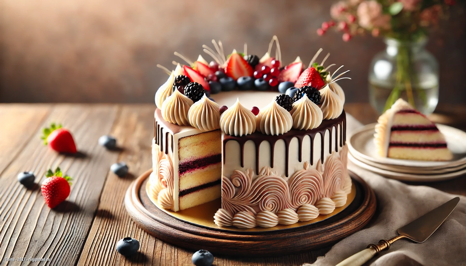 Triina nimepäev - koogiga kaetud nimepäevalaud