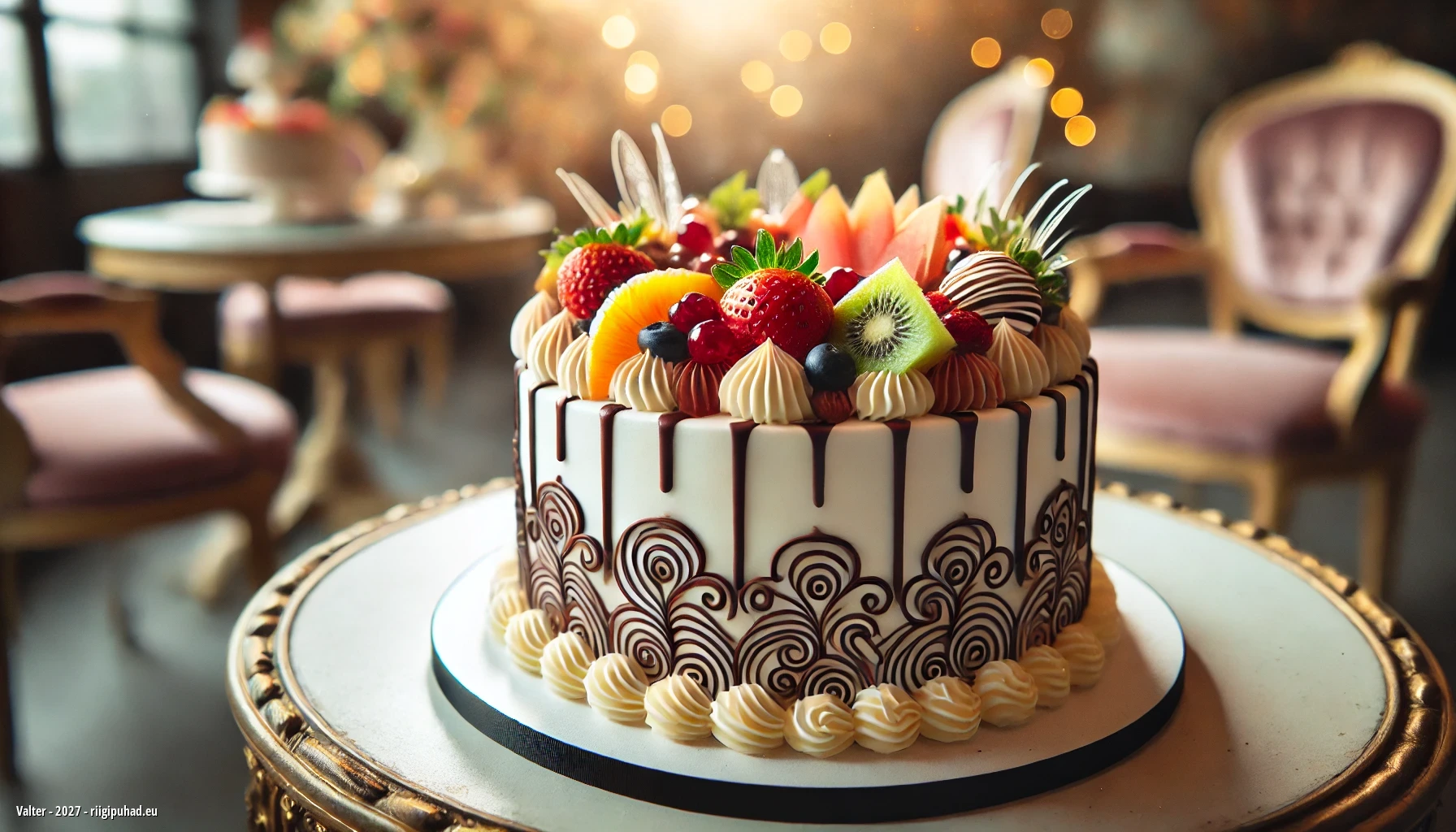 Valteri nimepäeva tähistamine uhke tordiga